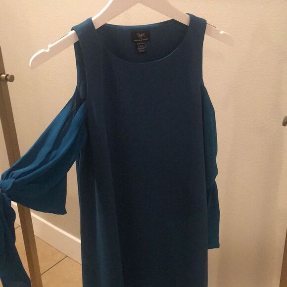 Taylor Maternity Dress teal blue baby shower fancy‎ feminine Size Small - Picture 5 of 7
